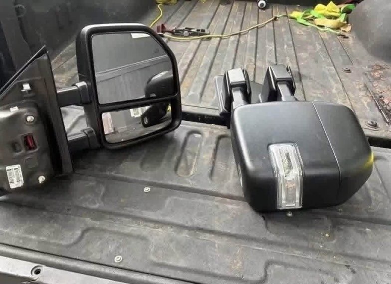 Black Dual-Arm Towing Side View Mirrors for Ford F-150 F-250 F-350 – Pair image 3