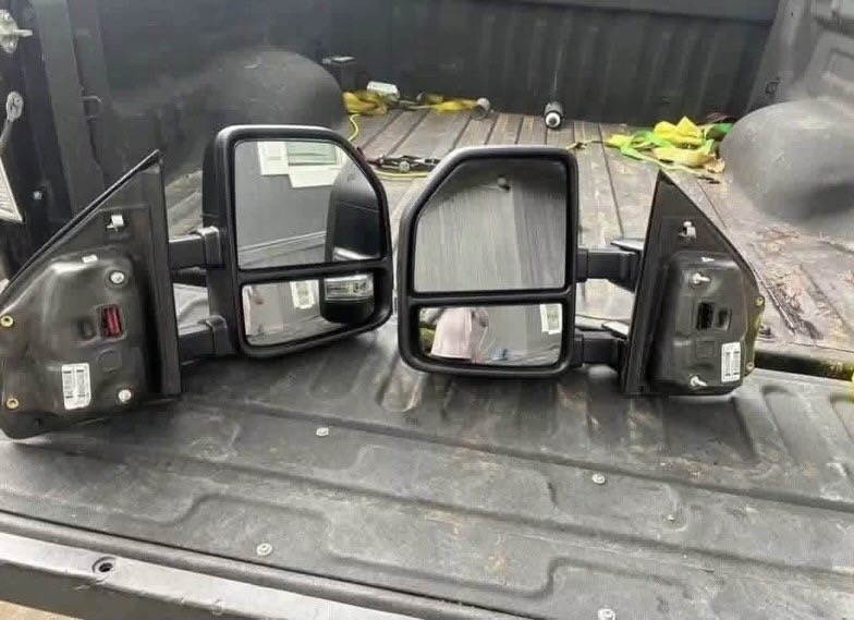Black Dual-Arm Towing Side View Mirrors for Ford F-150 F-250 F-350 – Pair image 4