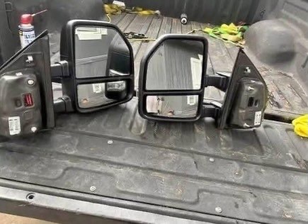 Black Dual-Arm Towing Side View Mirrors for Ford F-150 F-250 F-350 – Pair image 5