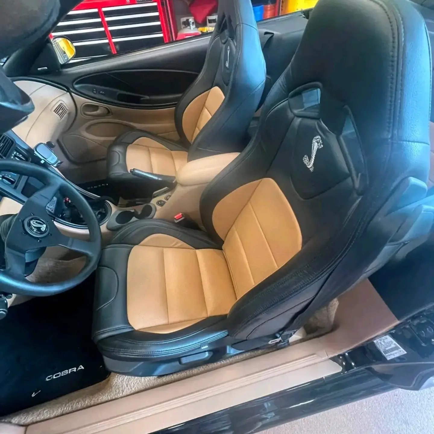 1994-1998 Ford Mustang SN95 Recaro Leather Racing Seats – 1995 Cobra Front Seat Set image 5