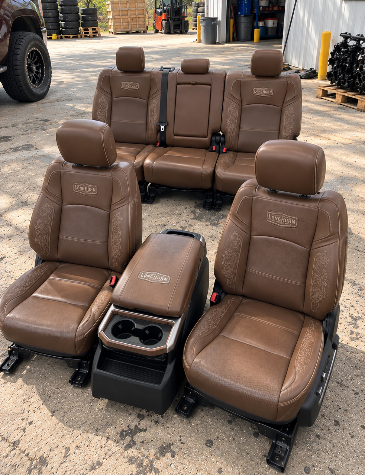 2024 Ram 2500 3500 Limited Longhorn Mega Cab OEM Brown Leather Seats – Complete Interior Set image 2