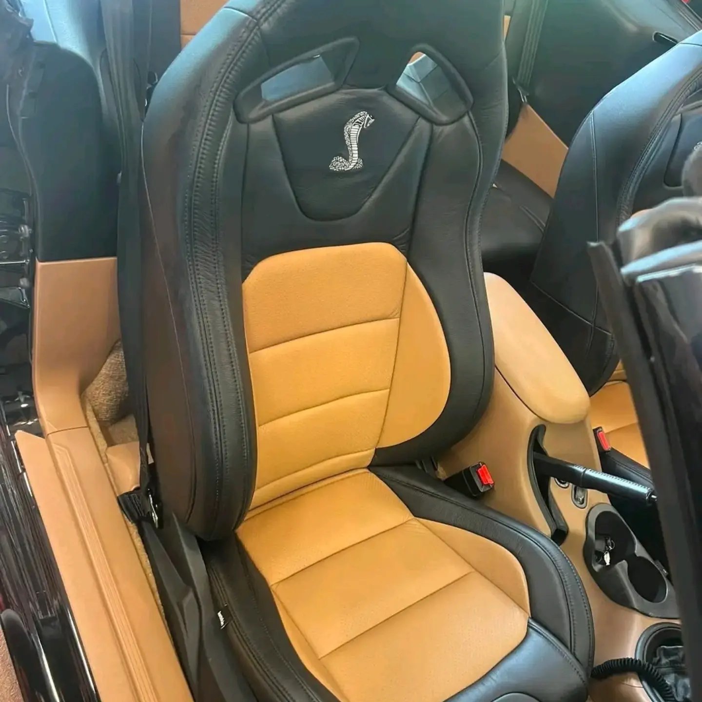 1994-1998 Ford Mustang SN95 Recaro Leather Racing Seats – 1995 Cobra Front Seat Set image 3