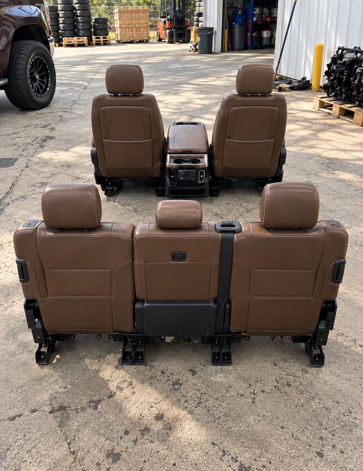 2024 Ram 2500 3500 Limited Longhorn Mega Cab OEM Brown Leather Seats – Complete Interior Set image 3